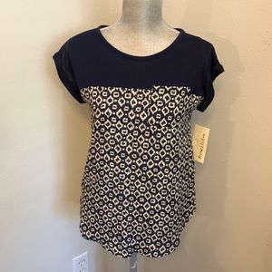 Rewind | Blue and Cream Blouse Top